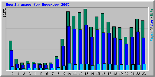 Hourly usage for November 2005