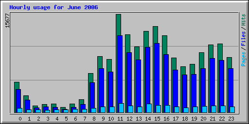 Hourly usage for June 2006