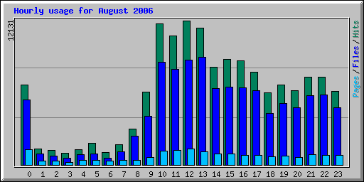 Hourly usage for August 2006