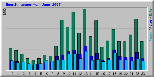 Hourly usage for June 2007