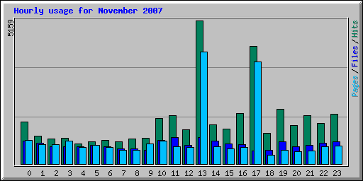 Hourly usage for November 2007